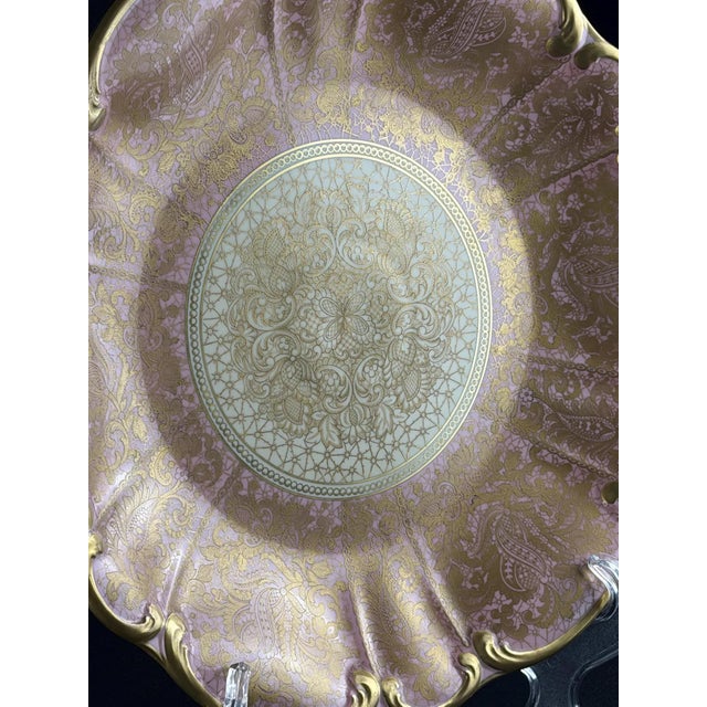 Gold Pink Lustre and Gold Rococo Plates, 1930s, Set of 3 For Sale - Image 8 of 12