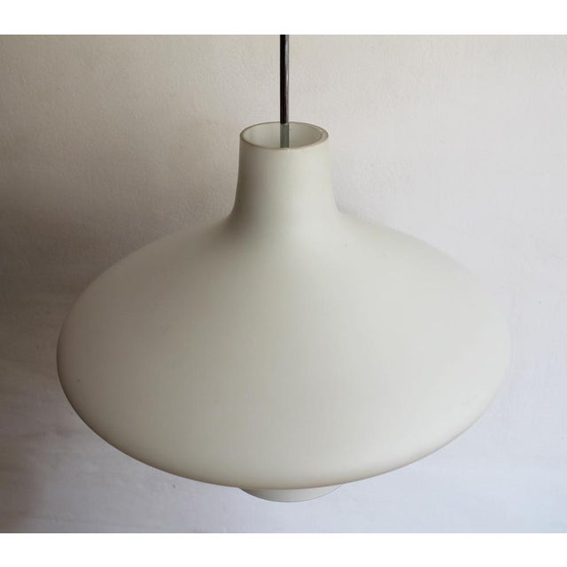 White Opaque Ceiling Lamp, 1960s For Sale - Image 4 of 11