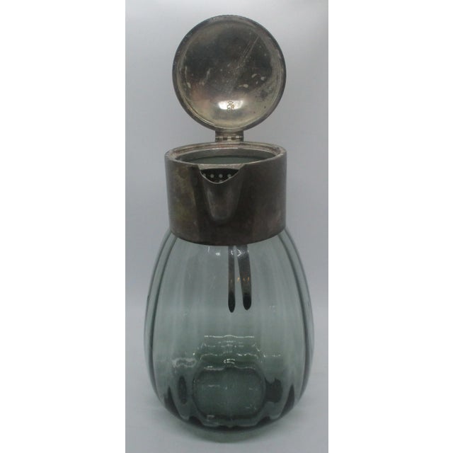 Silver 1930s Silverplate and Glass Water Carafe Eisenberg Lozano, Made in Germany For Sale - Image 8 of 12