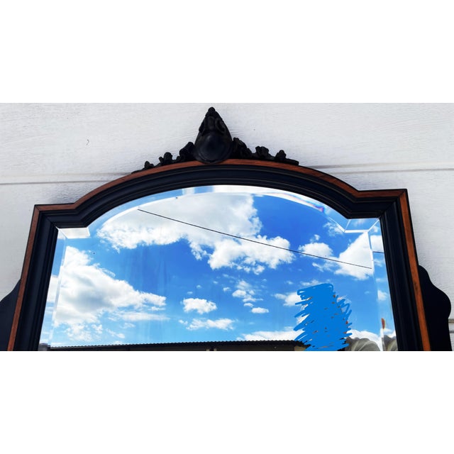 Black Early 20th Century Gothic Revival Monumental Mirror in Wood, 1890s For Sale - Image 8 of 18