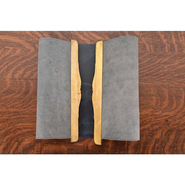 Tiffany Studios New York Louis XVI Bronze Doré Blotter Ends With Leather Desk Blotter For Sale - Image 11 of 14