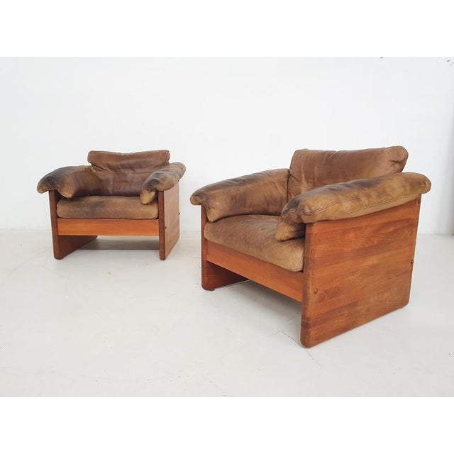 1970s Vintage Danish Lounge Chairs and Ottoman by Mikael Laursen for A/S Mikael Laursen, 1970s, Set of 3 For Sale - Image 5 of 9
