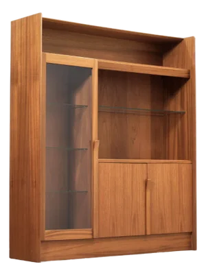 Mid Century Danish China Cabinet Bookcase