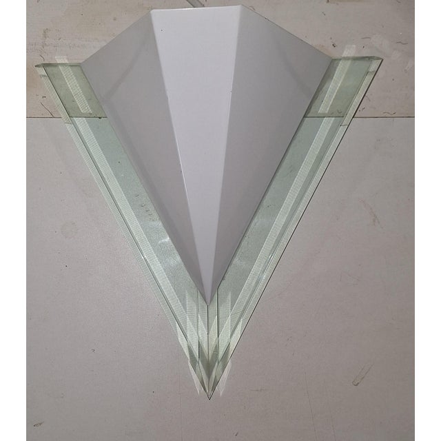 Vintage Wall Lamp with Acrylic Glass and White Metal Shade by Vrieland Design, 1990s, in Very Good conditions. Designed...