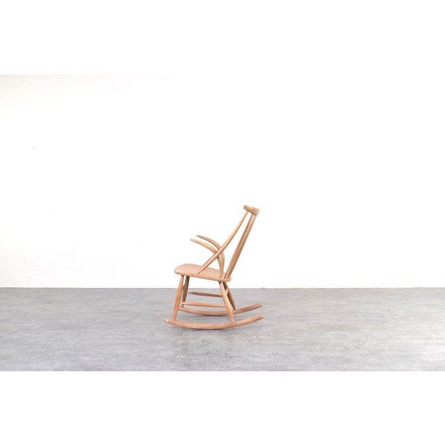 Niels Eilersen Mid-Century Modern Oak Rocking Chair by Illum Wikkelsø for Niels Eilersen, 1950s For Sale - Image 4 of 12