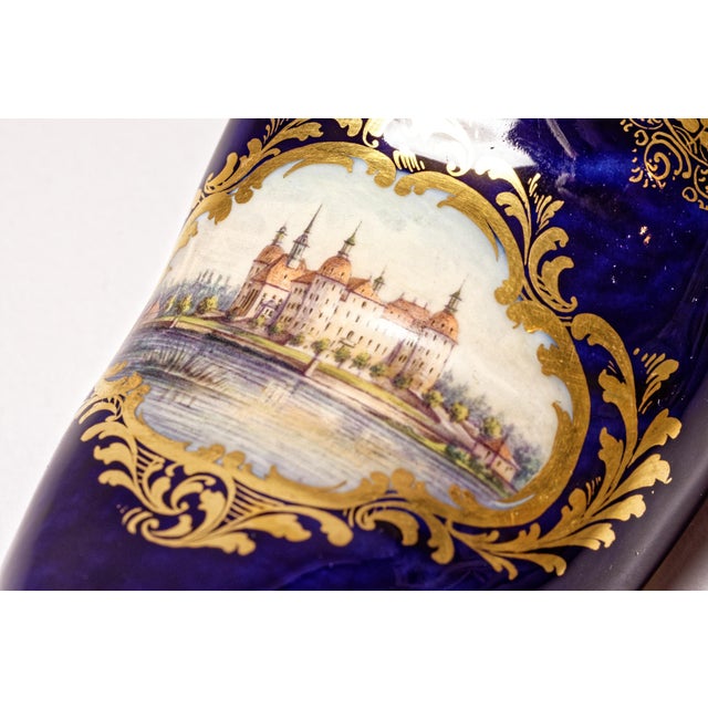 Late 19th Century Rare Meissen Cobalt Blue Hand Painted "Shoe" Slipper of Castle Moritzburg C 1890 For Sale - Image 5 of 11