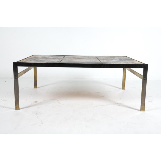 1970s Birte Vedel Howard Steel and Tile Coffee Table For Sale - Image 4 of 9