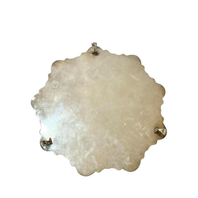 Late 19th Century Antique English Footed Silver Plate Salver Tray With Chased Shell Border For Sale - Image 5 of 16