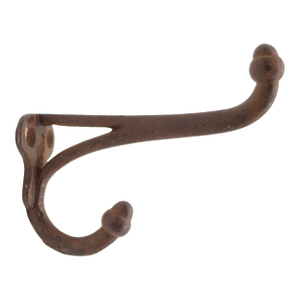 Vintage Cast Iron Double Arm Acorn Wall Hook