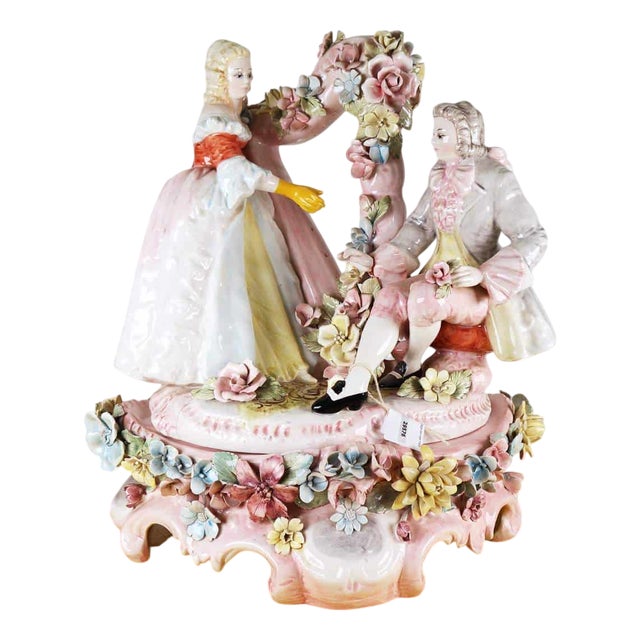 Large Vintage Italian Denrose Ceramic Figurine For Sale