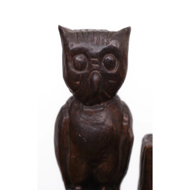 Vintage Wood Owl Bookends, Spain, 1960s, Set of 2 For Sale - Image 9 of 10