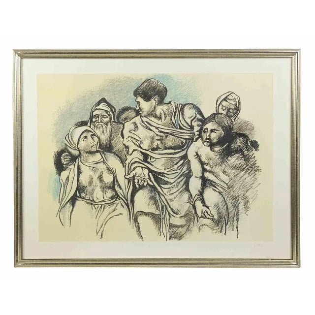 Renato Guttuso, Homage to Michelangelo, Original Etching, 1975 For Sale - Image 3 of 3