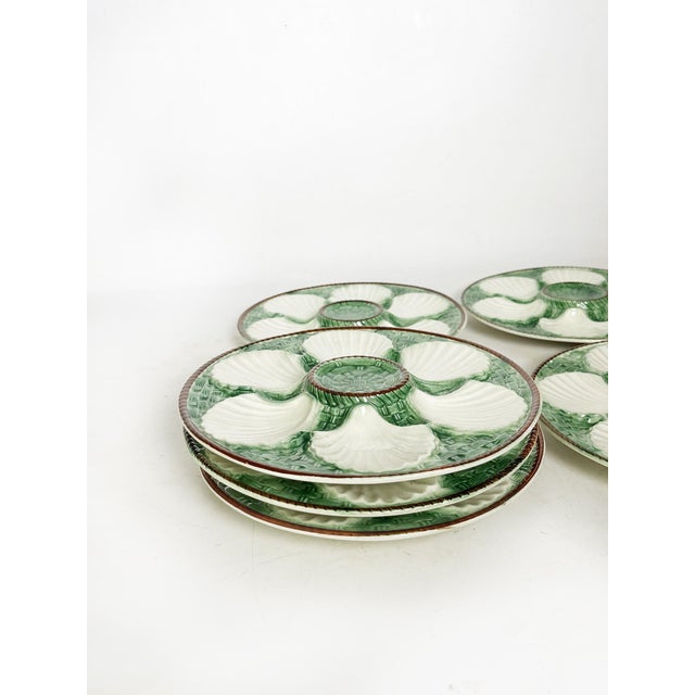 Oyster Plates, France, 1960s, Set of 6 For Sale - Image 10 of 14