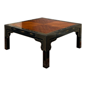 Vintage Drexel Et Cetera Collection Asian Chinoiserie Square Coffee or Cocktail Table