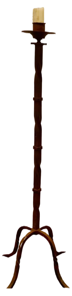 Gothic Wrought Iron Floor Candleholder, 1930s