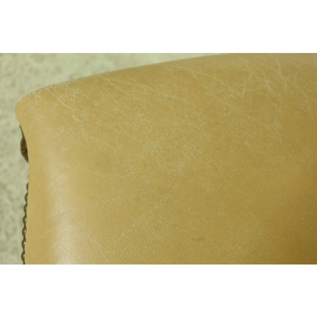 Animal Skin Pair Regency Style Tan Leather Side Chairs For Sale - Image 7 of 11