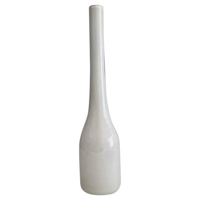 Circa 1970 French Tall White Opaline Glass Vase For Sale - Image 9 of 9