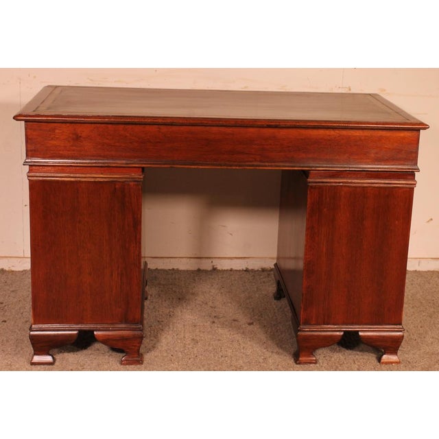 Wood Small Mahogany Pedestal Desk, 19th Century For Sale - Image 7 of 11