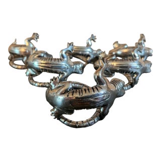 Late 20th Century Lizard (Gecko) Napkin Rings Set - Set of 6 For Sale