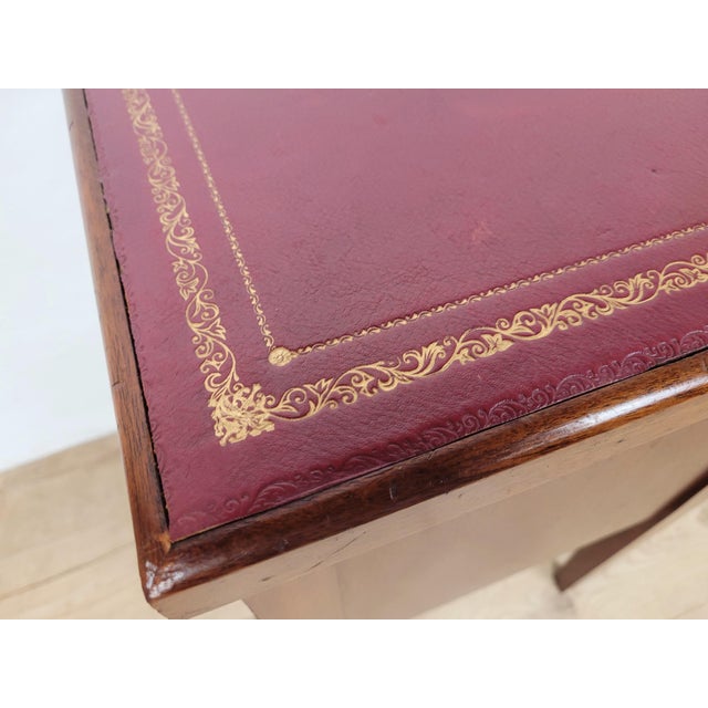 Wood Mid-Century Bedside Table with Leather Top Lid, 1950 For Sale - Image 7 of 18