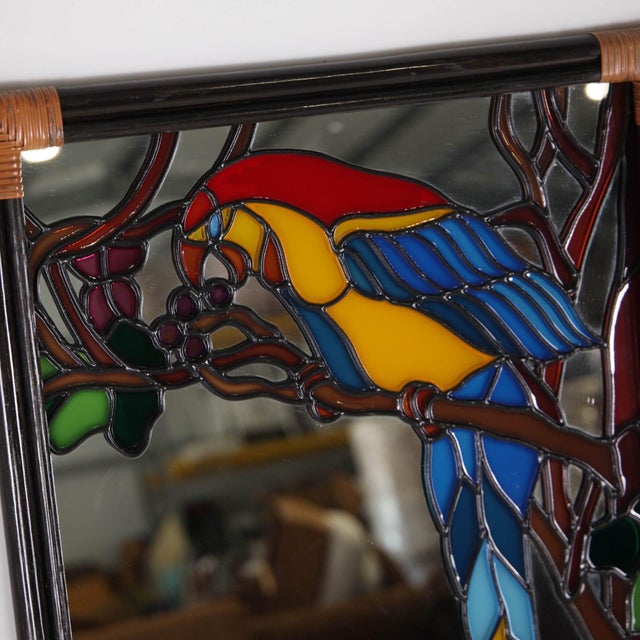 Blue Stained Glass Mirror, 1970s For Sale - Image 8 of 11