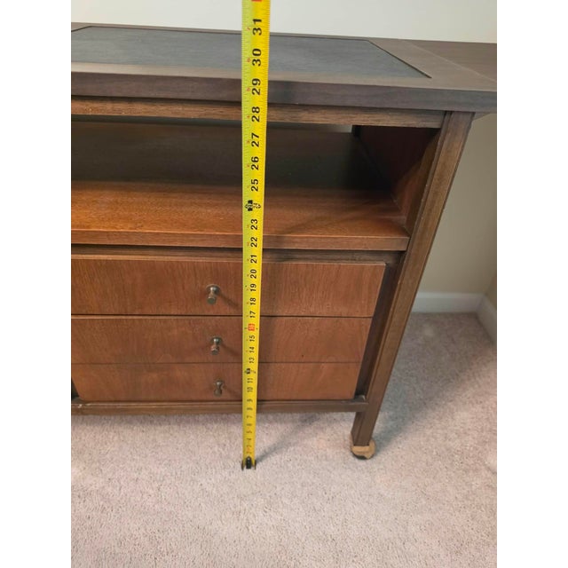 Oxblood Red Basic Witz Mid-Century Modern Rolling Drop Leaf Bar Cart For Sale - Image 8 of 12