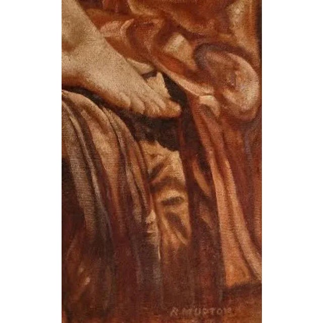 Mid-Century Modern Mid-Century Figurative Painting, Signed R .M. Upton For Sale - Image 3 of 3