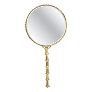 Brass Double-Sided Hand Mirror, France, 1960s For Sale