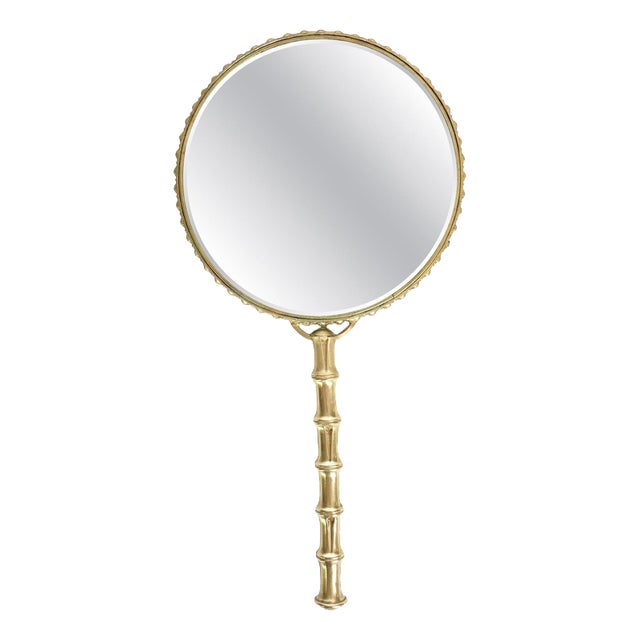 Brass Double-Sided Hand Mirror, France, 1960s For Sale