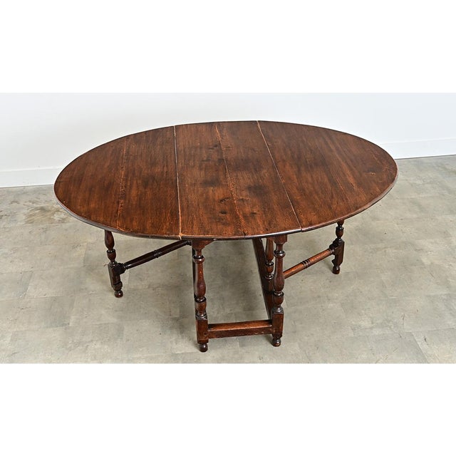 Early 19th Century Early 19th Century French Oak Gate Leg Drop-leaf Dining Table For Sale - Image 5 of 10
