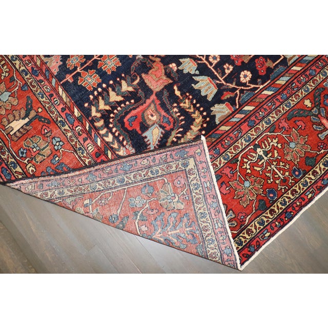 Late 19th Century navy field Sarouk Ferehan Rug Details rug no. j4270 size 8' 6" x 11' 10" (259 x 361 cm)