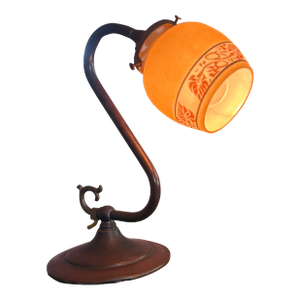 Vintage Arts & Crafts Style Satin Glass Desk Lamp