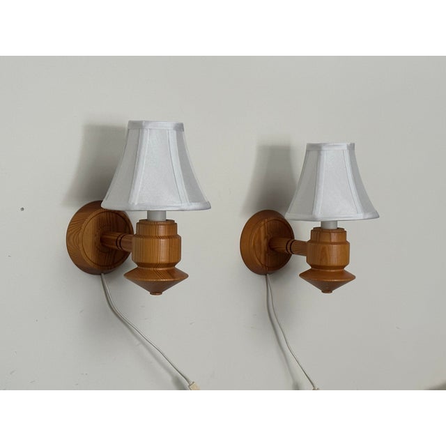 1970s 1970s Swedish Pine Wall Lights/ Sconces - a Pair For Sale - Image 5 of 12