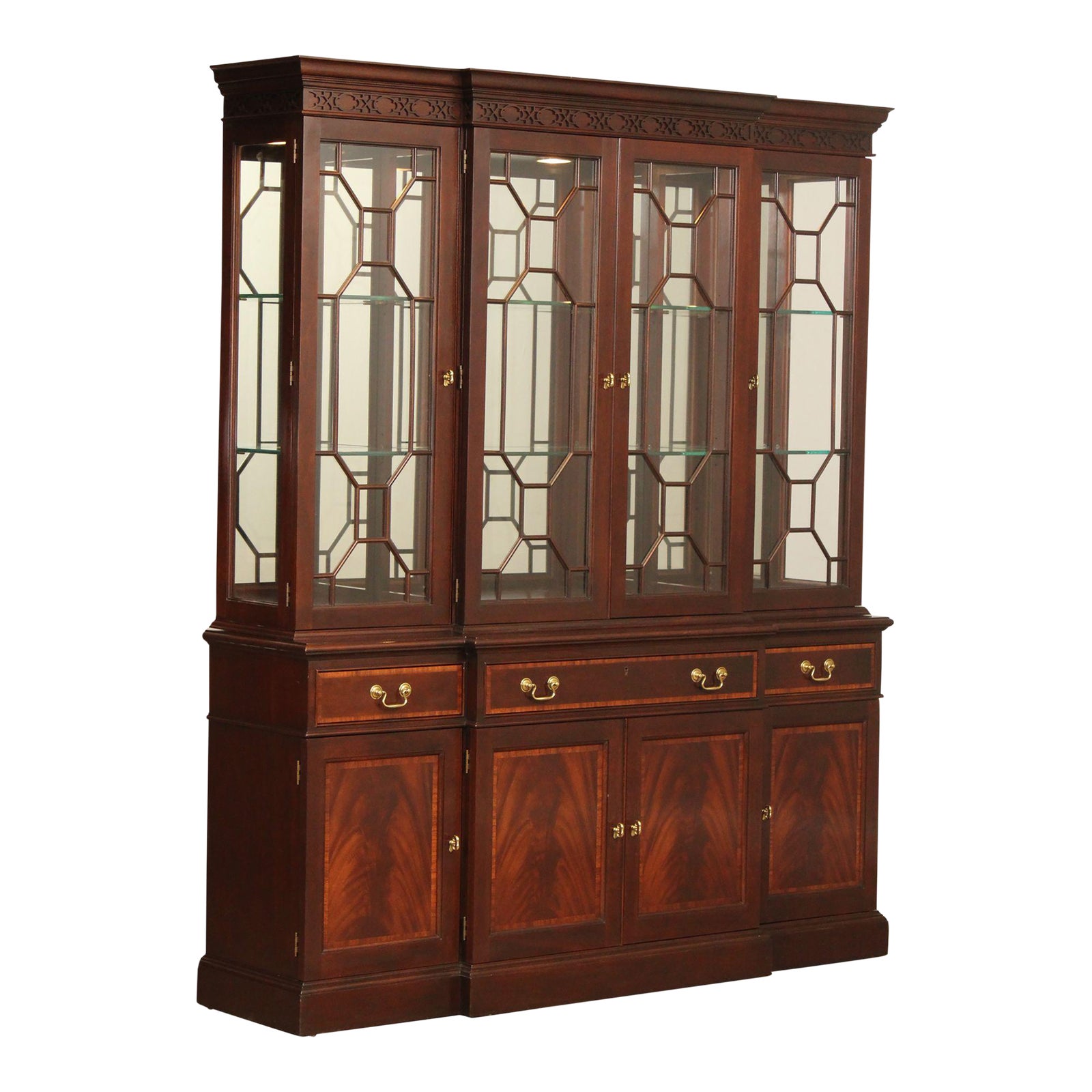Stickley Classics Collection Inlaid Mahogany China Cabinet | Chairish