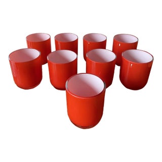 Frederic Malle Modern Cased Glass Candle Holders- Set of 9 For Sale