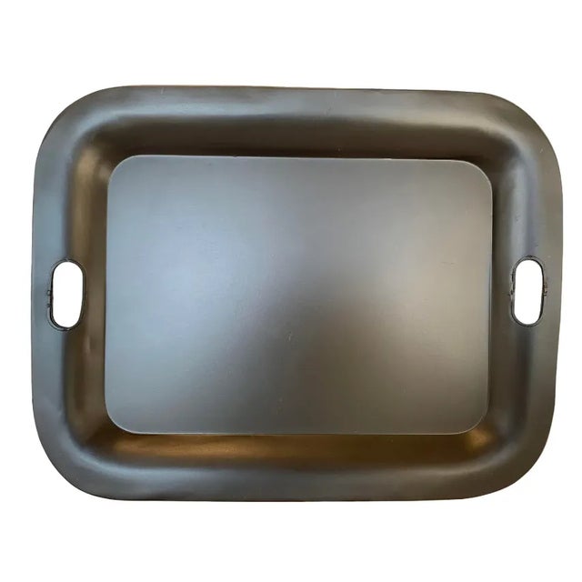 2010s Contemporary Large Black Metal Tray For Sale - Image 5 of 5