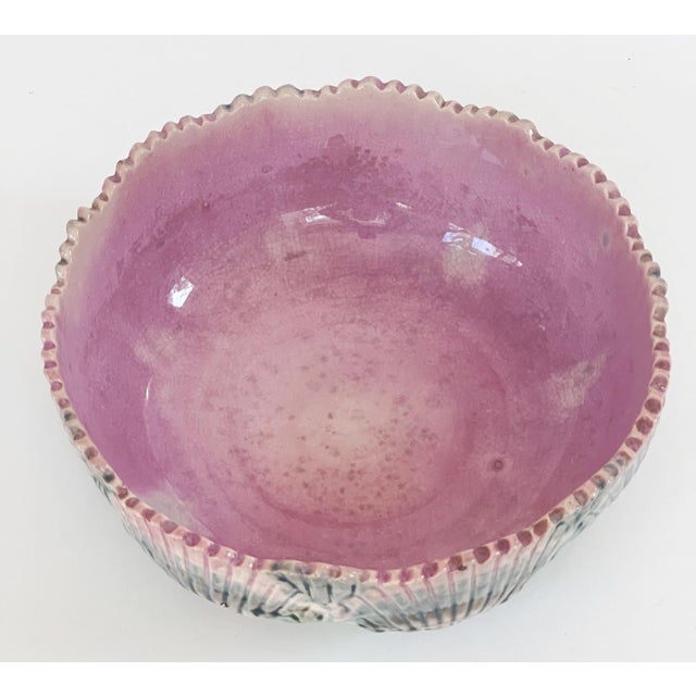 Majolica Antique Majolica Shells & Seaweed Etruscan Bowl C1880. For Sale - Image 4 of 7