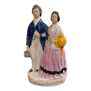 Antique English Staffordshire Prince and Princess Figure Circa 1860's