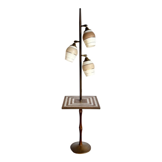 Mid-Century Modern Atomic Style Floor Lamp/Side Table For Sale