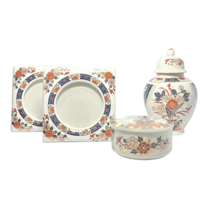 1980s Vintage Japanese Imari 4-Piece Home Decor Set