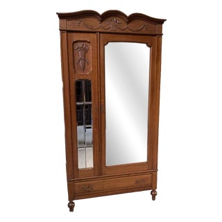Antique Art Nouveau Style Linen Cupboard, 1910s For Sale