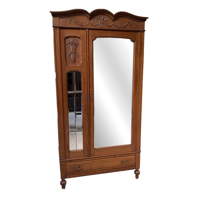 Antique Art Nouveau Style Linen Cupboard, 1910s For Sale