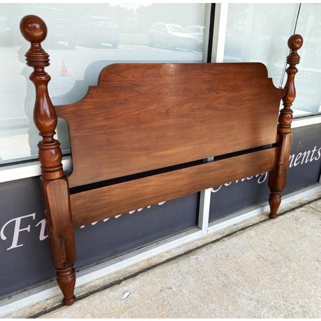 Henkel Harris Henkel Harris Solid Black Cherry Full Size Headboard Model No. 118 For Sale - Image 4 of 13
