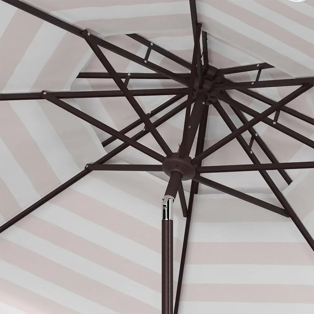 Vienna 9 Ft Double Top Umbrella - Beige/White For Sale - Image 4 of 4