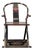 Chinese Folding Horseshoe Prayer Lounge Chair With Red and Gold Accents For Sale