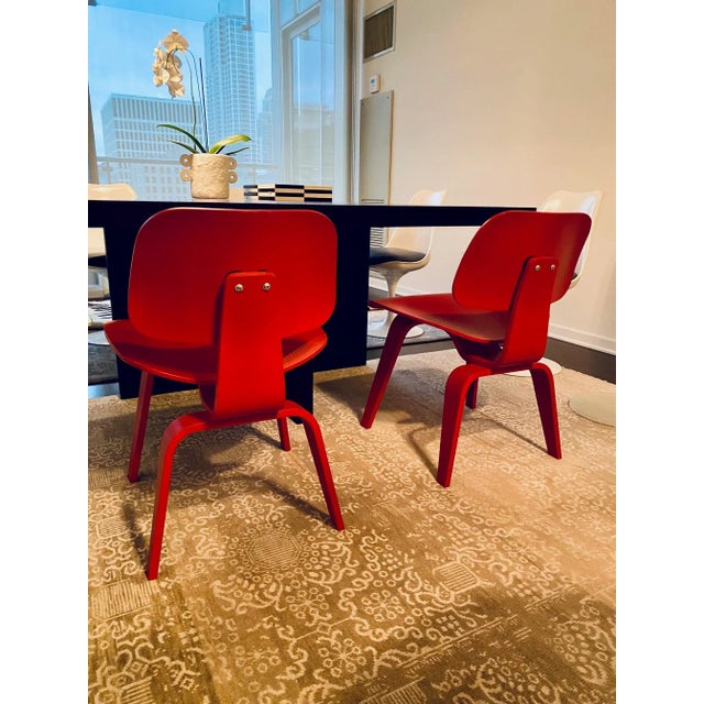 2000 - 2009 Vintage Eames Molded Plywood Dining Chairs, Dcw, Set of 2, Charles & Ray Eames, 2006, Pre-Catalyzed Lacquer For Sale - Image 5 of 12