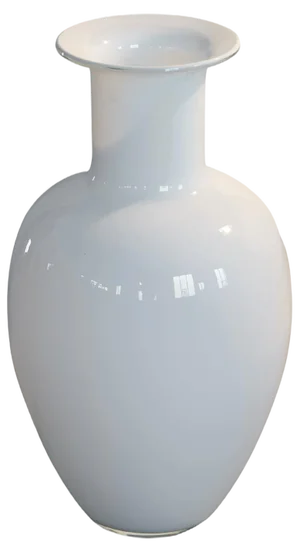 Large White Vase in Opaline Glass attributed to Vistosi, 1960s