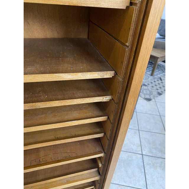 Oak Roll-Top Filing Cabinet, 1950s For Sale - Image 17 of 18