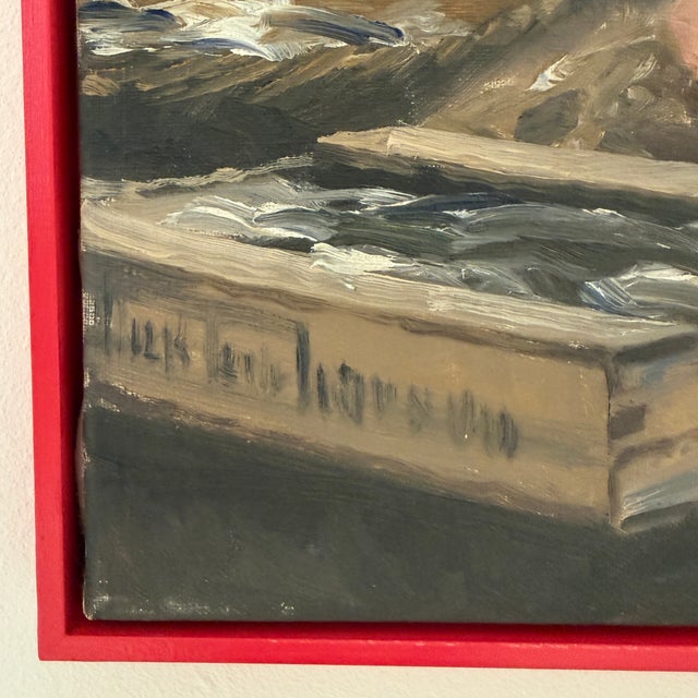 Søren Christian Bjule, Fish Market Copenhagen, 1950, Oil Painting on Canvas, Framed For Sale - Image 6 of 13