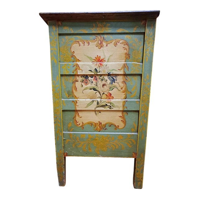 Early 20th Century Italian Rococo Style Handpainted 3 drawer Commode 42 x 18 x 32.5